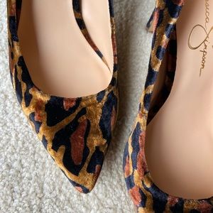 Velvet Leopard Heels